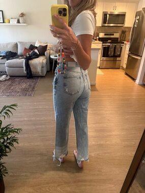 pistola Light Wash High-Rise Straight Jeans